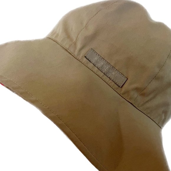 BURBERRY Y2K ORIGINAL PRINT WOMEN'S NOVA CHECK REVERSIBLE BUCKET HAT - VINTAGE - Picture 10 of 10
